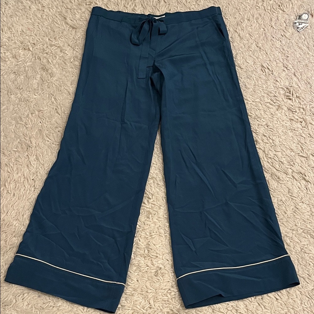 Equipment Teal Wide Leg Silky Pants